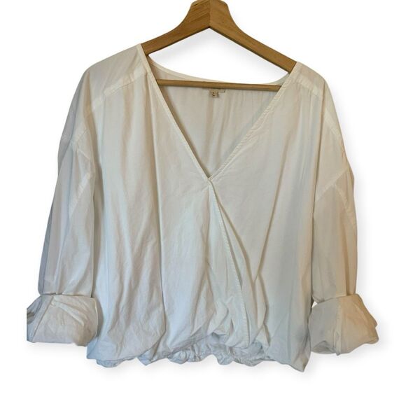 Anthropologie Crossover Bubble Hem Blouse - Picture 7 of 10